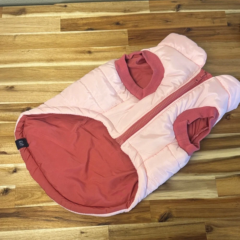 GAP Pink Quilted Dog Coat | Warm Pet Jacket | XS/S